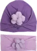 Haarschmuck 2 teile/satz Nette Blume Baby Hut Kleinkind Kopftuch Band Wrap Kinder Winddicht Set Geboren Beanie Plüsch