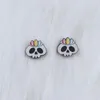 Dangle Earrings Funny Cartoon Skeleton Spider Ghost Wood Print For Women Girls Simple Fashion Personality Halloween Gifts