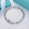 new 925 silver tiffass and co U-shaped Charm Bracelet for women Gold Small link Chain Rose gold Bracelet High Quality Designer Jewelry Wedding party luxury Gift Box