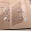 Fußkettchen 100 % 925 Sterling Silber Herz Knöchel Anhänger Perlen Fuß Schmuck Sommer Strand Zu Fuß Knöchel Armbänder Für Frauen Bein Kette 230715