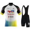 Racing Sets 2023 Total Energies Summer Cycling Jersey Men Ropa Ciclismo Hombre Clothing Bicycle Uniform Mountain Bike Clothes