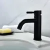 Kitchen Faucets Stainless Steel Faucet Bathroom Basin Sink Single Lever Tap Cold And Mixer Water Black