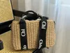 Модельерная сумка Lagar Summer Beach Raffia Basket Wicker Woven Woman's Tote Strail Srate Srawing Casual Rattan Высокая мощность Высокоэтапная плечо Louisbags_18