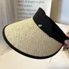 베레트 패션 여름 빈 탑 밀짚 모자 넓은 챙 통화 안티 UV 선 스크린 모자 여성 소녀 야외 해변 여행 파나마 모자