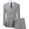 Men's Suits Stripe Full Suit Boys Wedding Mens Blazers Costumes For Man Slim Fashion Elegant Male Boyfriend Set Luxury 2023 Fit