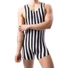 Men's Body Shapers Mens Slim Bodysuit Wrestling Singlets Jumpsuits Sexy Lingerie Fetish Zebra Print Bodywear Sleepwear Onesie