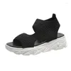 女性の夏の通気サンダルメ​​ッシュフィッシュマウスシューズ太い靴底wl r meh fih Shoe Caual