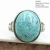 Cluster ringen natuurlijke groene turkoois verstelbare ring ovaal 925 sterling zilveren sieraden vrouwen mannen edelsteen blauw