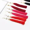 أقراط Dangle 2023 Tassel Long for Women Boho Drop Fringe Silk Fabric Vintage Artage Mashion Jewelry