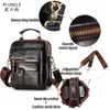 Briefcases Mens Leather Messenger Bag For Male Business Satchels Multi-Pocket Shoulder Genuine Crossbody Packs Cell Phone Pouch