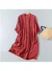 Casual Dresses 7 Colors-- Lamtrip Unique Soft Cotton Yarn Flowers Print Stand Collar Lace Edged Loose Long Sleeve Retro House Women Dress