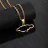 Pendant Necklaces Fashion 18K Gold Plated Stainless Steel Countries Map Jamaica Choker Necklace For Women Men