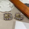 Retro Stud ggity Designer Orecchini di fascino Ad incastro Lettera G Eardrop Donne Stile semplice Orecchino da festa con scatola 74556