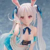 Anime manga 24 cm bunny girl chris aqua blue anime figur 1/4 skala chris aqua sexiga flickor badkläder anime action figurmodell samling leksaker l230717