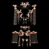 1 Set Bride Retro Chinese Style Hair Ornaments Tassel Han Clothing Accessories Women Wedding Headdress Earrings Set L230704