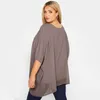 Kvinnors plus -storlek tshirt plus storlek Löst Bawing Sleeve Elegant Summer Cape Blue Women 34 Sleeve Loose Casual Office Work Tunika Tops Stor storlek 6xl 7xl 230715