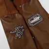 And Men's Autumn 2023 Winter Jacket, Flocked Leather Sleeve Baseball Jacket, Unified Jacket, High Single Chest Warm Jacket, Couple638