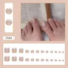 False Nails Glossy Beige Glitter Sequins Fake Toenails Ultrathin And Breathable For Manicure Lovers Beauty Bloggers