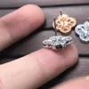 Mode Vintage Vierblättriges Kleeblatt Charm Ohrstecker Rückseite Perlmutt Silber 18 Karat vergoldet Achat für Frauen Mädchen Valentinstag Mutter 64bO #