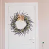 Decorative Flowers 20'' Lavender Wreath Flower Greenery Garland Front Door Hanging Wall Decor