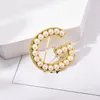 New 26 English Letters Pearl Brooch Gold Color Cardigan Shirt Lapel Pin Corsage Brooches For Women Clothing Accessories Jewelry