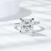 حلقات الكتلة Shipei 5ct Princess Cut 3ex d Moissanite Diamond Women Ring Jewelry Congency Farming 925 Sterling Silver Anniversary Gift