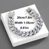 Armreif Iced Out Bling geöffnetes quadratisches Zirkon-Charm-Armband Gold Silber Farbe Baguette AAA CZ für Männer Frauen Hiphop-Schmuck 230427