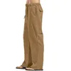 Męskie lniane spodnie spodnie letnie kieszeń na plażę sznur elastyczny pasek zwykły komfort oddychający oddychający codzienna mieszanka bawełniana moda moda swobodne sportowe luźne dopasowanie