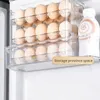 Garrafas de armazenamento 30 grades Caixa de ovos Geladeira Transparente Recipiente tipo gaveta com 3 camadas Cozinha para casa Organizador transparente