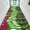 Mattor Lawn Print Long Corridor Hallway Carpet Living Room Area Rug Flowers Grass Mat Entrance Doormat Bedroom Rug Runner R230728