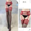 Femmes chaussettes contraste de couleur de sous-vêtements Sexy fronde tout-en-un Flirt cuisse haute Lingerie bas bretelles