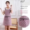 New Apron Kitchen Household Oil-proof and Anti-fouling Strap Zipper Pocket Cotton Apron Sleeveless Work Clothes for Women L230620