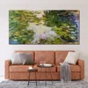 Water Lilies 1917-1919 Handmade Claude Monet Painting Landscape Impressionist Canvas Art for Entryway Decor