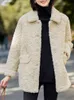 QNPQYX Womens Winter Jacket Parkas Demi-säsongjacka Super Hot Pocket Long Lapel Loose Warm Top Casure Coats Female Cardigan