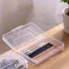 Pencil Case Transparent Clear Pencils Box Large Capacity Tight Supplies Organizer Office School Student Staff Yellow