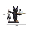 Objets décoratifs Figurines Bouledogue Français Sculpture Décoration Chien Figure Résine Statue Décor Figurine Stockage Plateau En Métal Entrée Porte-clés 230717