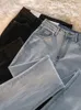Dżinsy dla kobiet eleganckie spodnie flare prasowane lekkie blue proste spodni 2023 Letni streetwear.