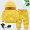 Set da corsa Maglione con cappuccio per bambini Set sportivo in due pezzi in puro cotone per ragazzi e ragazze Logo personalizzato