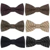 Bow Ties Wool For Men Cravats Fashion Adjustable Plaid Woolen Bowtie Wedding Party Groom Butterfly Adult Casual Bowties