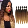 Trança de cabelo sintético pré esticado 26 polegadas extensões de cabelo de crochê cabelo de trança vermelho cabelo sintético trançado omber natural preto ao vinho