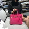 Luxurys Leder Platin -Handtasche Krokodilmuster Realer Bag Cowhide Womens One Recond Bag Mode süße hochgradige Crossbody -Bag Frauen