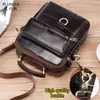Briefcases Mens Leather Messenger Bag For Male Business Satchels Multi-Pocket Shoulder Genuine Crossbody Packs Cell Phone Pouch