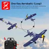 Electric/RC Aircraft 761-8 400mm Wingspan RC Airplane One-key Aerobatic RTF Remote Control Aircraft Toys for Children Adults 230715