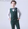 Kleidungssets Sommer-Hochzeitskleid für Jungen, 1-jähriger Geburtstag, Weste, Hose, 2-teilig, formelles Set, Kinder-Partykleidung, Jugendfotografie-Set Z230717