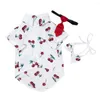 Cat Costumes Fashionable Pet Shirt Breathable Washable Dog Set With Bow-knot Button Closure Super Soft For Summer