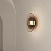 Lampa ścienna nowoczesna okrągła szara bursztynowa szklana foyer sypialnia kółka koktajlowa atmosfera w stylu dekoracji kropla