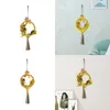 Decorative Flowers Easter Spring Wreath Lamp String Macrame Garland For Front Door Apartment