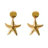Boucles d'oreilles pendantes bijoux fantaisie exagéré géométrique 2023 tendance couleur or étoile de mer goutte pour les femmes cadeaux de fête