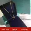 Original nouveau 18k or rose x fermoir anneau collier s925 argent double pendentif clavicule chaîne Qixi amoureux cadeau