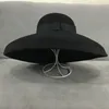 Chapéus de aba larga chapéus de balde estilo retrô preto lã pura feltro chapéu flexível aba larga feminino inverno fedora cloche chapéu coco faixa fita festa de casamento chapéu igreja 230717